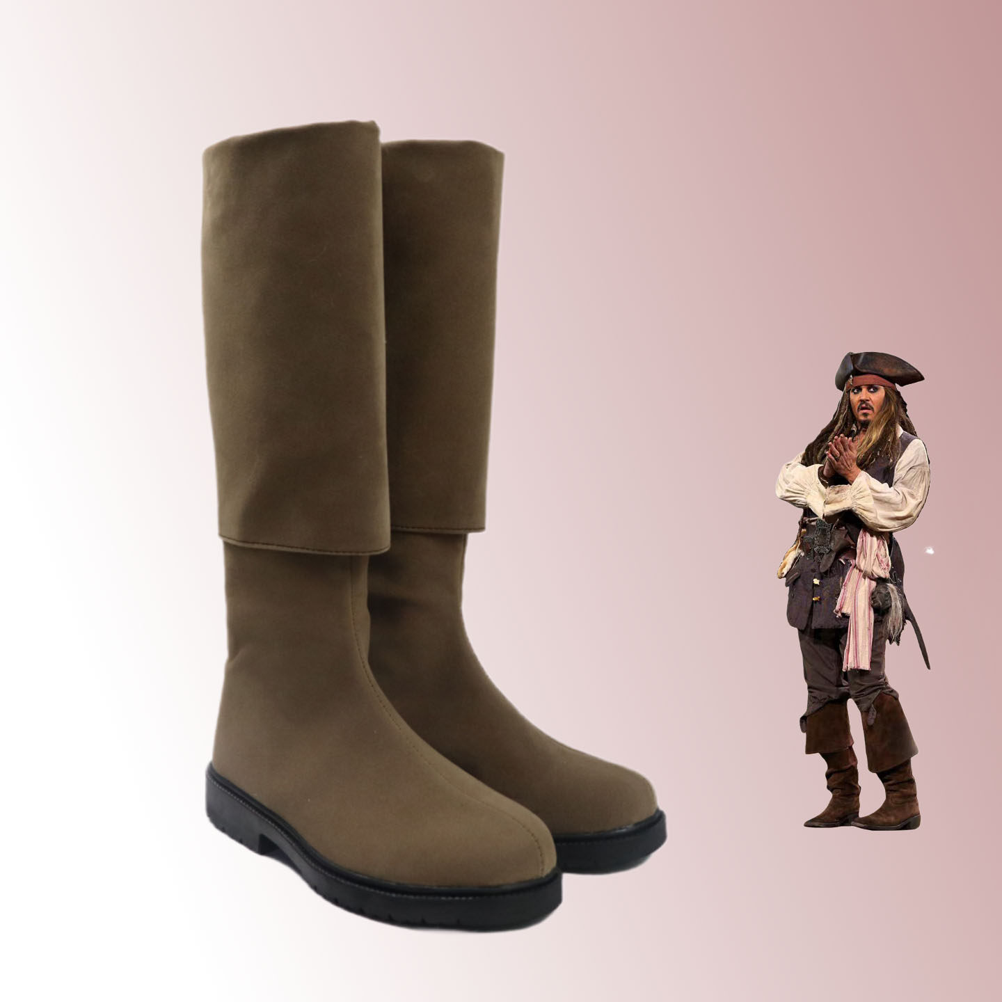 Party Games Jack - Buty do cosplayu Jacka Sparrowa, brązowe