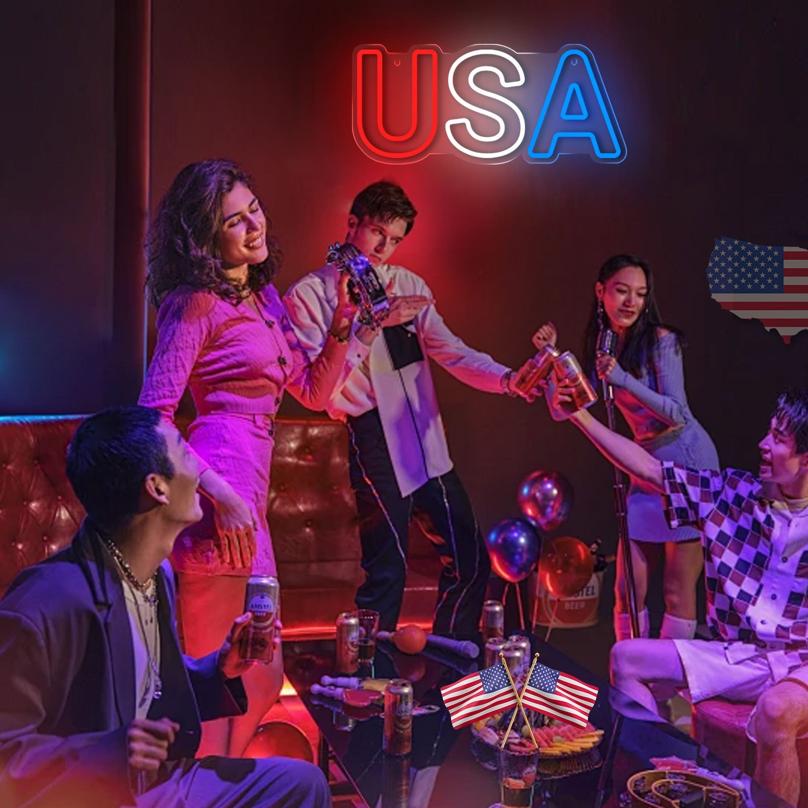 Znak neonowy światło LED USA-i – Party Games Usa recenzja i cena