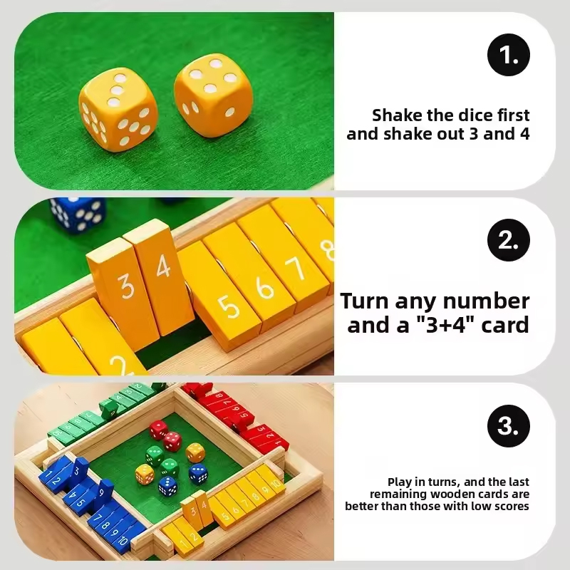 Drewniana gra w pudełku z kost – Party Games For 7 People recenzja i cena